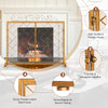 2-Panel Mesh Fireplace Screen with Double Magnetic Doors-Golden