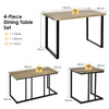 4 Pieces Metal Frame Industrial Breakfast Table Chair Set