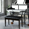 Wooden Duet Piano Bench with Padded Cushion and Music Storage-Black