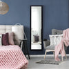 Full Length Over the Door Mirror with Hanging Hooks for Bedroom-Black