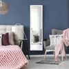 Full Length Over the Door Mirror with Hanging Hooks for Bedroom-White
