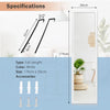 Full Length Over the Door Mirror with Hanging Hooks for Bedroom-White