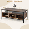 Wooden Cocktail Center Table with Storage Shelf for Living Room