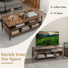 Wooden Cocktail Center Table with Storage Shelf for Living Room