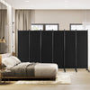 6 Panel Room Divider on Wheels-Black