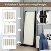 6 Panel Room Divider on Wheels-White