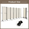 6 Panel Room Divider on Wheels-White
