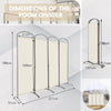 4 Panel Freestanding Folding Room Divider for Living Room Office-White