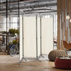 4 Panel Freestanding Folding Room Divider for Living Room Office-White