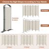 6 Panel Freestanding Folding Room Divider for Home Office-Cream