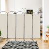 6 Panel Freestanding Folding Room Divider for Home Office-Cream