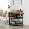 Home Bar Serving Car with Removable Tray-Rustic Brown