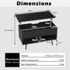 Lift Up Top Coffee Table with Hidden Storage Compartment and Open Shelf-Black
