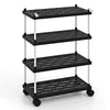 4-Tier Slim Storage Cart with Lockable Wheels-Black