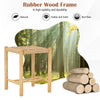 Dining Stool Set of 2 with Rubber Wood Frame and Woven Paper Seat-36 x 36 x 45cm