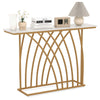 120cm Console Table with Faux Marble Tabletop-White