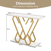 Faux Marble Console Table with Adjustable Foot Pads-White