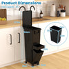 3-in-1 Multifunctional Kitchen Trash Can with Tilt-Designed Bottom Bin-Black