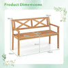 Outdoor Loveseat Bench 2-Person Patio Acacia Wood Garden Chair with Armrests