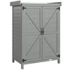 Outsunny Wooden Garden Shed, Garden Tool Storage Shed with Shelf and Side Hooks, 71.5 x 39 x 95 cm, Grey