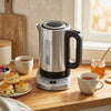 HOMCOM Electric Kettle, 1.7L, Fast Boil, 3kW Water Kettle with UK Strix Thermostat, Keep Warm Function, LCD Base, Silver Tone