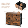Dresser with 6 Foldable Fabric Drawers Living Room Bedroom-Rustic Brown