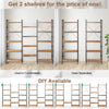 5-Tier Industrial Bookshelf with 14 Open Shelves for Home Office-Brown