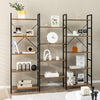 5-Tier Industrial Bookshelf with 14 Open Shelves for Home Office-Brown