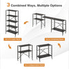 5-Tier Folding Storage Shelves with Adjustable Shelves and Wheels-Black