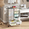 15-Drawer Rolling Storage Cart with Lockable Wheels and Removable Drawers-White