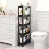 5-Tier Slim Rolling Storage Cart with Smooth Wheels for Kitchen-Black