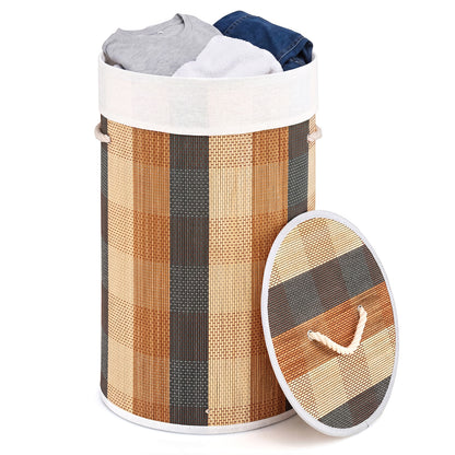 50 L 3-handle Laundry Hamper with Removable and Machine-Washable Liner for Blankets-Multicolor