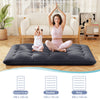Japanese Floor Mattress with Washable Cover and Carry Bag-Black-King Size