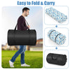 Japanese Floor Mattress with Washable Cover and Carry Bag-Blue & White-Double Size