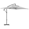 Outsunny 3(m) Cantilever Overhanging Parasol, with Cross Base - Light Grey