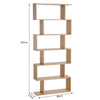 HOMCOM Bookcase, 6 Tier Shelf S Shaped Bookshelf, Storage Unit, Display Shelf for Living Room, Bedroom, Home Office, Plant, Oak