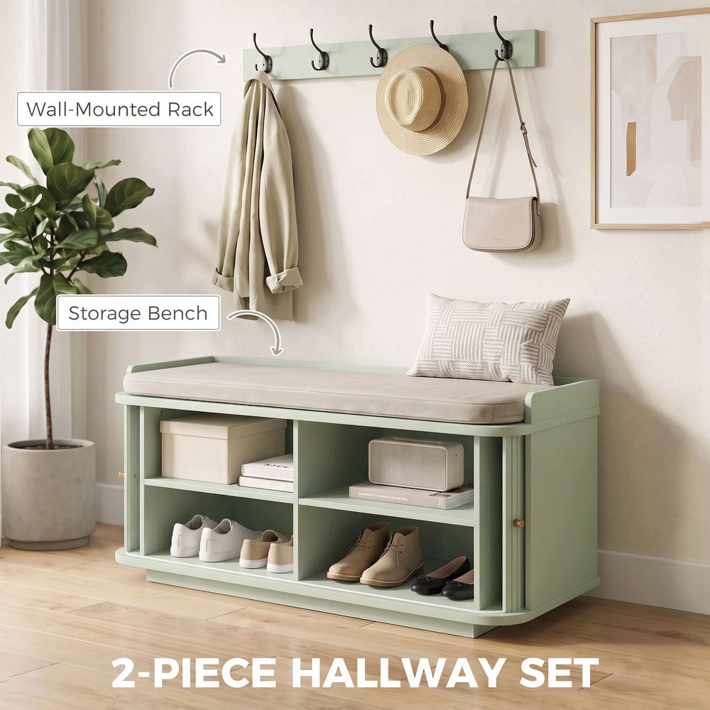 HOMCOM Hallway Storage Unit in Light Green