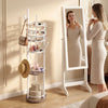 Jewelry Organizer Stand 360° Rotating Floor Jewelry Storage Rack Free Standing Jewelry Display Tower-Grey