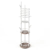 Jewelry Organizer Stand 360° Rotating Floor Jewelry Storage Rack Free Standing Jewelry Display Tower-Grey