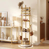 Jewelry Organizer Stand 360° Rotating Floor Jewelry Storage Rack Free Standing Jewelry Display Tower-White