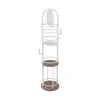 Jewelry Organizer Stand 360° Rotating Floor Jewelry Storage Rack with Earring Necklace Holders-Gray