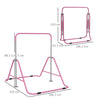 HOMCOM Kids Gymnastic Bar, with Adjustable Height, Foldable Horizontal Bars - Pink