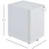 Vinsetto Lockable Cabinet, Rolling Filing Cabinet with 3 Drawers, Steel Office Drawer Unit for A4, Letter, Legal Sized Files-White