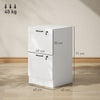 HOMCOM 2 Drawer Filing Cabinet with Lock, Office Storage Cabinet with Adjustable Hanging Bars for A4 Letter Size Files, White