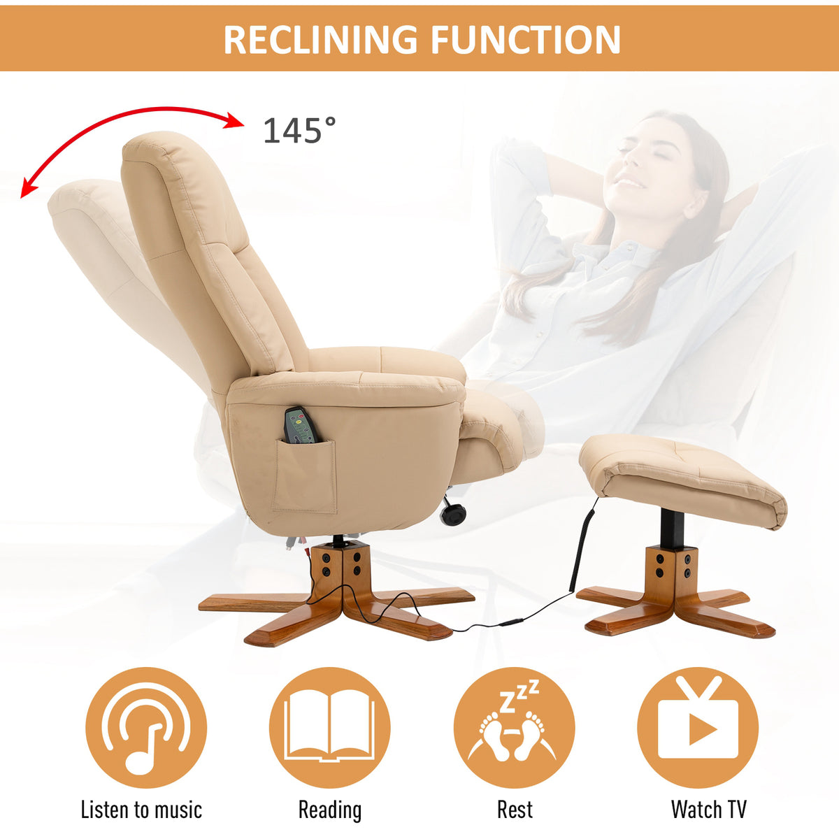 HOMCOM 10-Point Massage Sofa in Beige