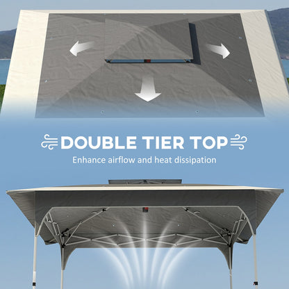 Outsunny Pop Up Gazebo with One-Push Setup in Dark Grey