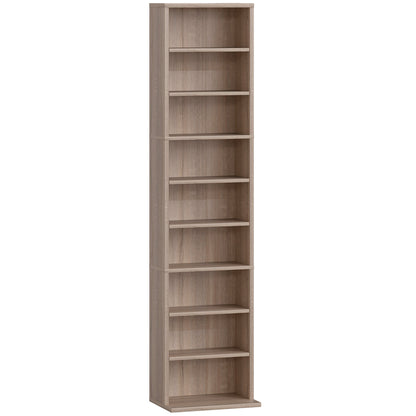 HOMCOM 260 Narrow CD Storage Unit - Natural Wood Finish