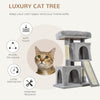 PawHut Cat Tree for Indoor Cats 81cm Cat Scratching Post Scratch Board Kitten Tower Climbing Frame Grey