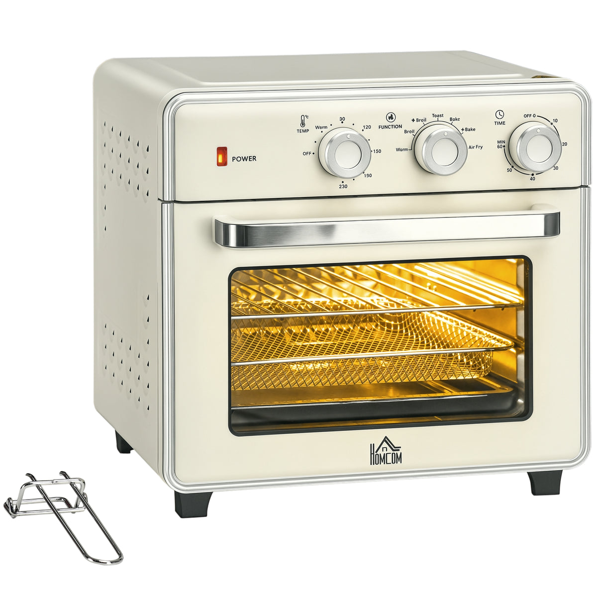 HOMCOM 20L Mini Electric Oven in Cream