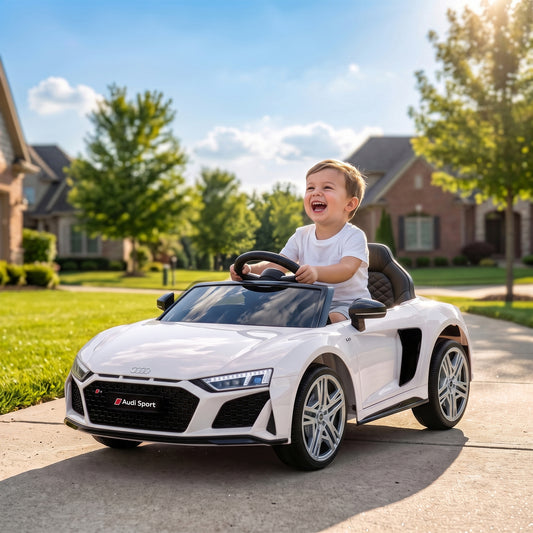 AIYAPLAY Licensed Audi R8 Spyder 12V Electric Car in White